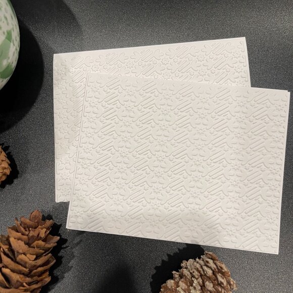 Peppermint Twist Embossed Holiday Cards, White Holiday Cards Set, Handmade Elega - Picture 3 of 6